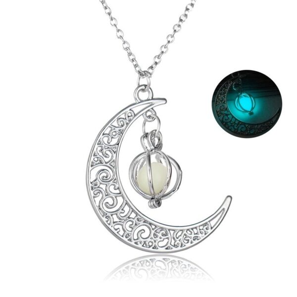 Fashion Moon Natural Glowing Stone Healing Necklace Women Gift Charm Luminous Pendant Necklace Jewelry - Image 5