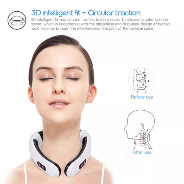 Electric Tens Unit Pulse Neck Massager Magnetic Pulse Therapy Vertebra Relax - Image 2