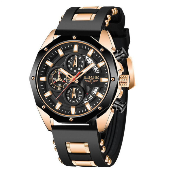 Fashion Mens Watches Top Brand Luxury Silicone Sport Watch Men Quartz Date Clock Waterproof Wristwatch Chronograph - Image 2