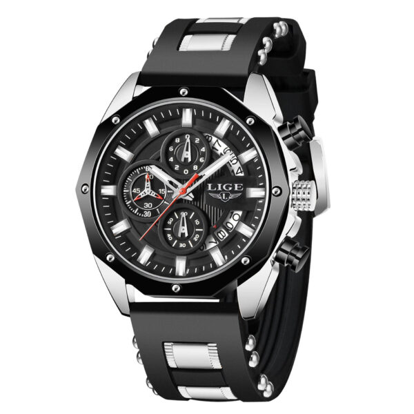 Fashion Mens Watches Top Brand Luxury Silicone Sport Watch Men Quartz Date Clock Waterproof Wristwatch Chronograph - Image 4